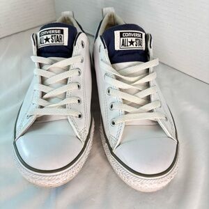 Converse White and Blue Sneakers Classic Canvas Design